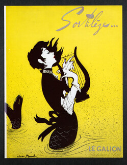 Le Galion 1954 "Sortilège" Mermaid, (Version Embedded Logo), Claude Maurel