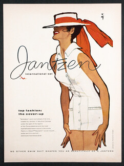 Jantzen (Swimwear) 1958 René Gruau, The Cover-up