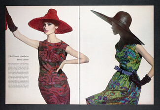 Irving Penn 1961 Printed dresses, Brilliant dashes into print, Fashion Photography, 4 pages