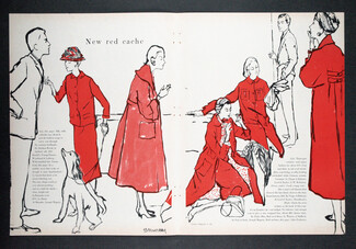 Sylvia Braverman 1956 New red cache, Fashion Illustration