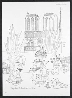 Saul Steinberg 1940 Notre-Dame de Paris, Bouquinistes