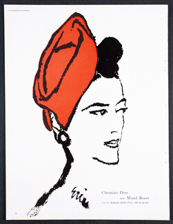 Maud Roser (Hat) for Christian Dior 1947 Eric (Carl Erickson)