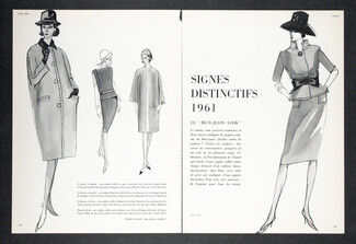 Blue-Jeans Look, Les Contrastes Vainqueurs 1961 Hervé Dubly, Hermès, Jean Patou, 5 pages