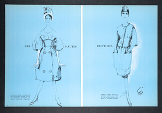 Nina Ricci, Pierre Cardin 1959 Les hautes ceintures, High belts, Liz