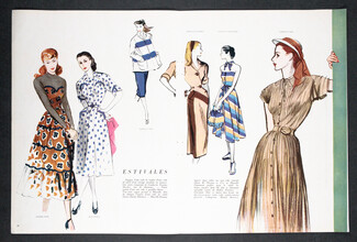 Jacques Fath, Jean Patou, Christian Dior 1947 Estivales, Summer Dresses