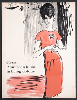 René Bouché 1961 Great American Looks (red)