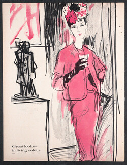 René Bouché 1961 Great American Looks (pink)