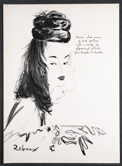Caroline Reboux 1944 Fashion Illustration