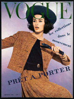 Vogue (Paris) Février 1961 Cover, Tweed Léonard, Photo William Klein