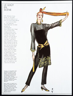 Jean-Louis Scherrer 1981 Tunique, René Gruau, Fashion Illustration