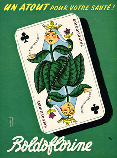 Boldoflorine 1954 Playing Cards, Derouet Fromentier