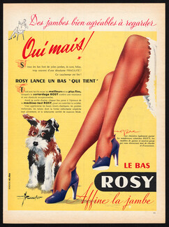 Rosy (Lingerie) 1953 Stockings Hosiery, Dog