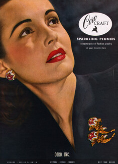 Coro Craft (Jewels) 1944 Sparkling Peonies