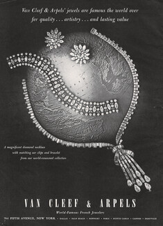 Van Cleef & Arpels 1953 Diamond Necklace, Bracelet, Clips