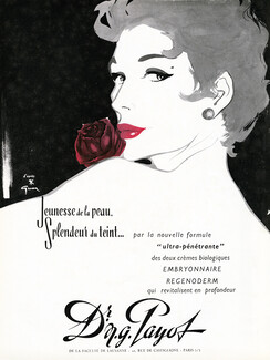 Payot (Cosmetics) 1954 Lipstick René Gruau, Rose