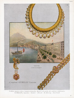Gubelin (Watches & Jewels) 1950 "Lucerne" Schweizerhofquai, Necklace, Montre-Clip