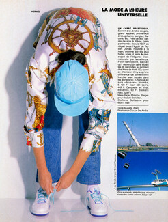 Hermès 1992 Chemise en soie "Musée"