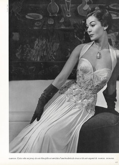 Carven 1952 Evening Gown, Embroidery Marcel Durand