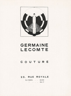 Germaine Lecomte 1926 Couture, 23 Rue Royale, Paris