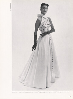 Carven 1951 Embroidery by Dufour, Evening Gown