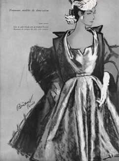 Jean Patou 1953 Cendron-Perceval, Manteau de soie