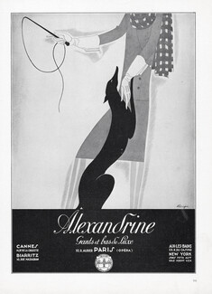 Alexandrine (Gloves) 1926 Léon Bénigni, Greyhound, Whip