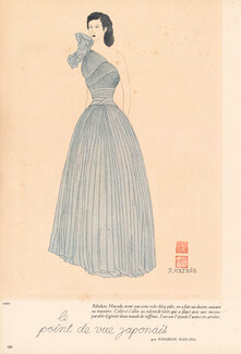 Grès 1948 Rihakou Harada, Japanese Fashion Illustration