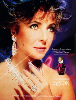 Elizabeth Taylor (Perfumes) 1988 Passion, Harry Winston Jewels, Norman Parkinson