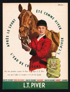 Piver (Perfumes) 1954 L'Eau de Cologne, Horse Rider, Haramboure