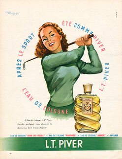 L.T. Piver (Perfumes) 1953 Eau de Cologne, Golf, Hugues Ghiglia