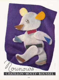 Chatillon Mouly Roussel 1952 Nounours Cuddly bear, M. R. Chassard