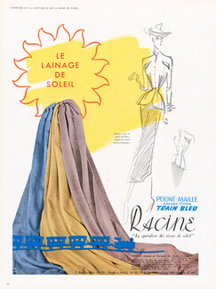 Racine (Fabric) 1949 Train Bleu