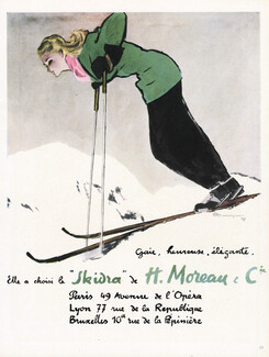 Moreau & Cie 1947 Pierre Mourgue, Skiing