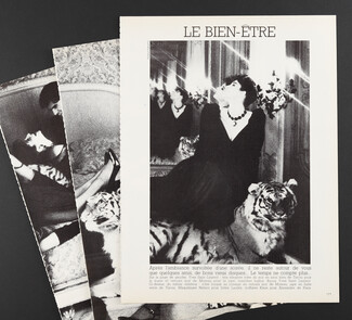 Le Bien-Être, 1982 - Photos Sveeva Vigeveno Prises à l'Hotel Ritz Paris, Tiger, Fashion Photography, 5 pages