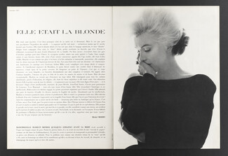 Elle était la blonde, 1962 - Marilyn Monroe Photo Bert Stern, Texte par Michel Mohrt