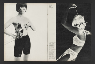 Dans son miroir, 1965 - Peter Pan, Roussel, Garter Belts, Panty, Bra, Hasselblad Camera, 4 pages