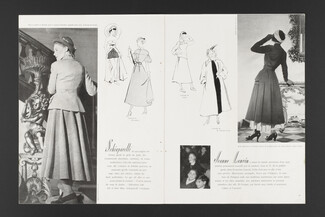 Schiaparelli, Jeanne Lanvin 1948 Photos Remy Duval... Paquin, Molyneux, Mad Carpentier, Pierre Balmain, Maggy Rouff, 7 pages
