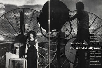 Nero fatale, rivisitando Hollywood, 1983 - Sigourney Weaver, Photos Helmut Newton, Fendi, Prada, Erreuno, Mimmina, 12 pages