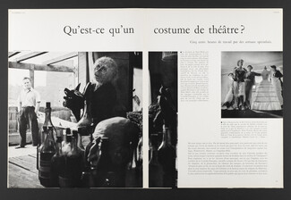 Qu'est-ce qu'un costume de théâtre, 1954 - Reportage Robert Doisneau, Mme Bebko, M Chaplain, Robert Gencel, Theatre Costume, 8 pages