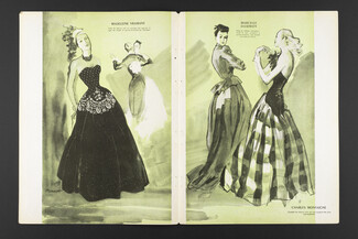 Madeleine Vramant, Marcelle Dormoy, Charles Montaigne 1947 Brénot, Evening Gowns, Corselet