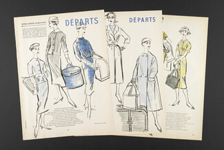Départs, 1956 - Sacs de voyage Hermès, Trois Selliers, Innovation, 5 pages