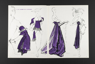 À la gloire de l'écharpe, 1951 - Irwin Crosthwait, Scarves, Christian Dior, Jean Dessès, Jacques Fath, Balenciaga, 4 pages