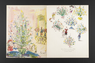 Christian Bérard 1947 Idées de couleurs pour arbres de Noël avec rubans en papier et guirlandes