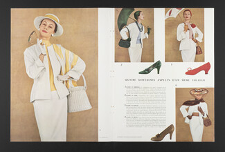Madeleine Vramant 1953 Tailleur Blanc, Rodier, Albouy, Photo Robert Randall