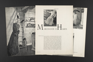 Marchands d'habits, 1949 - Boutiques Christian Dior, Pierre Clarence, Jacques Fath, Schiaparelli..., 4 pages