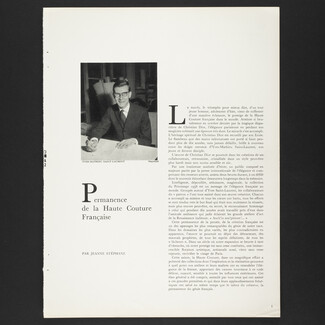 Permanence de la Haute Couture Française, 1958 - Yves Mathieu Saint Laurent, Maison Christian Dior, Portrait Maywald