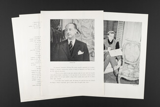 Pourquoi la mode existe-t-elle ?, 1947 - Portraits Christian Dior, Jacques Fath, Texte par Jean Duché, 8 pages