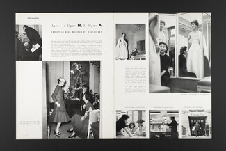 Christian Dior habille en Majuscules la ligne A, 1955 - Reportage Lasseillle - G. de la Bégassière