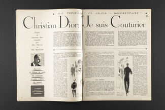Christian Dior : Je suis Couturier, 1951 - Numéro complet, Premier des 8 articles publiés dans le magazine "Elle", Texte par Christian Dior, Alice Chavane, Elie Rabourdin