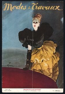 René Gruau 1946 Modes et Travaux Cover, Fashion Illustration
